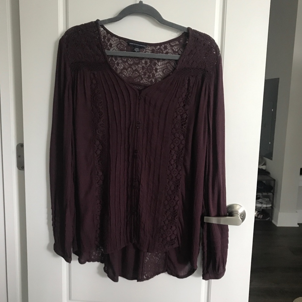 Plum Long Sleeve Blouse